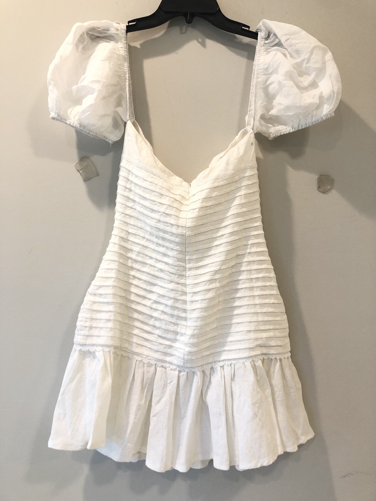 HELLO MOLLY White Baby Doll Puff Sleeves Mini Cloud Dress Women’s Size S / US 4