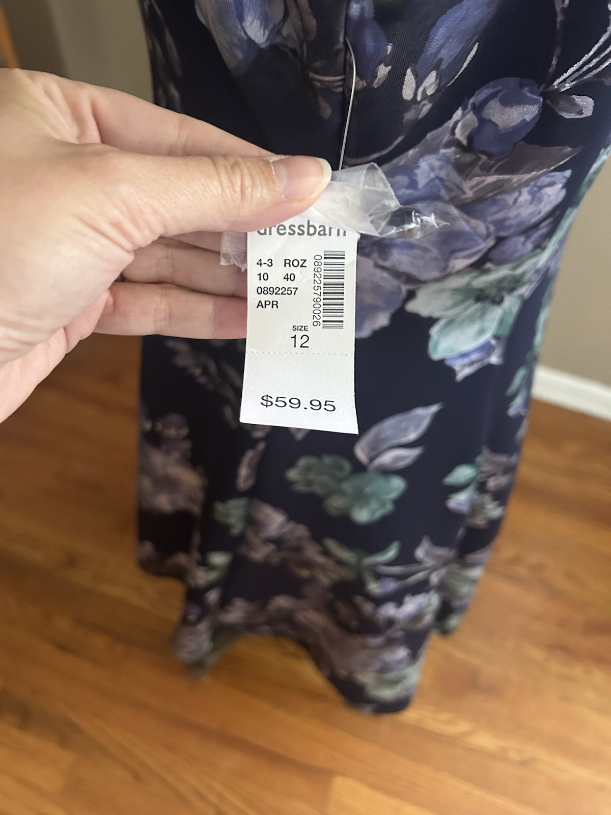Roz & Ali Sleeveless A-Line Navy Blue Floral Dress – Knee Length | Size 12 New