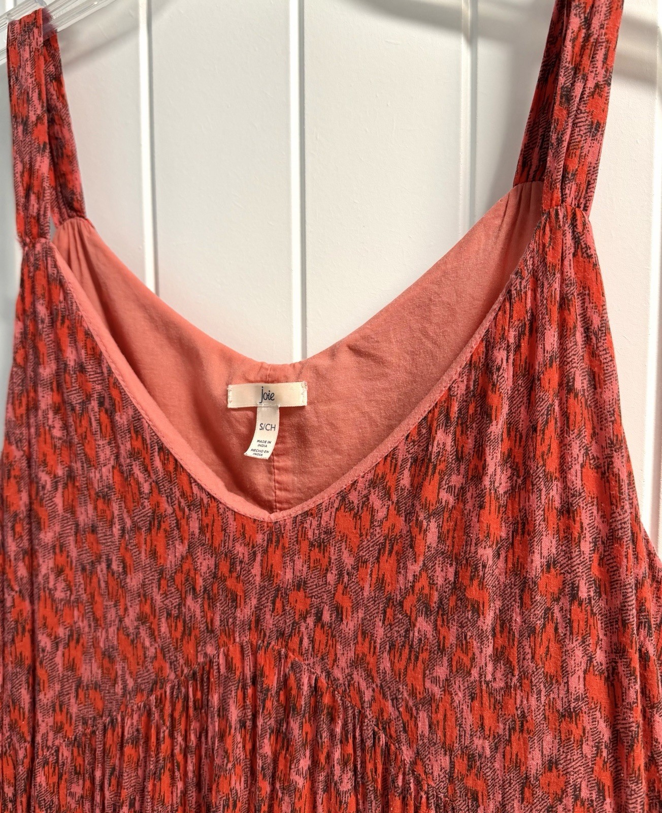Joie Bondi Maxi Dress Red/Pink Sleeveless 100% Cotton Sundress