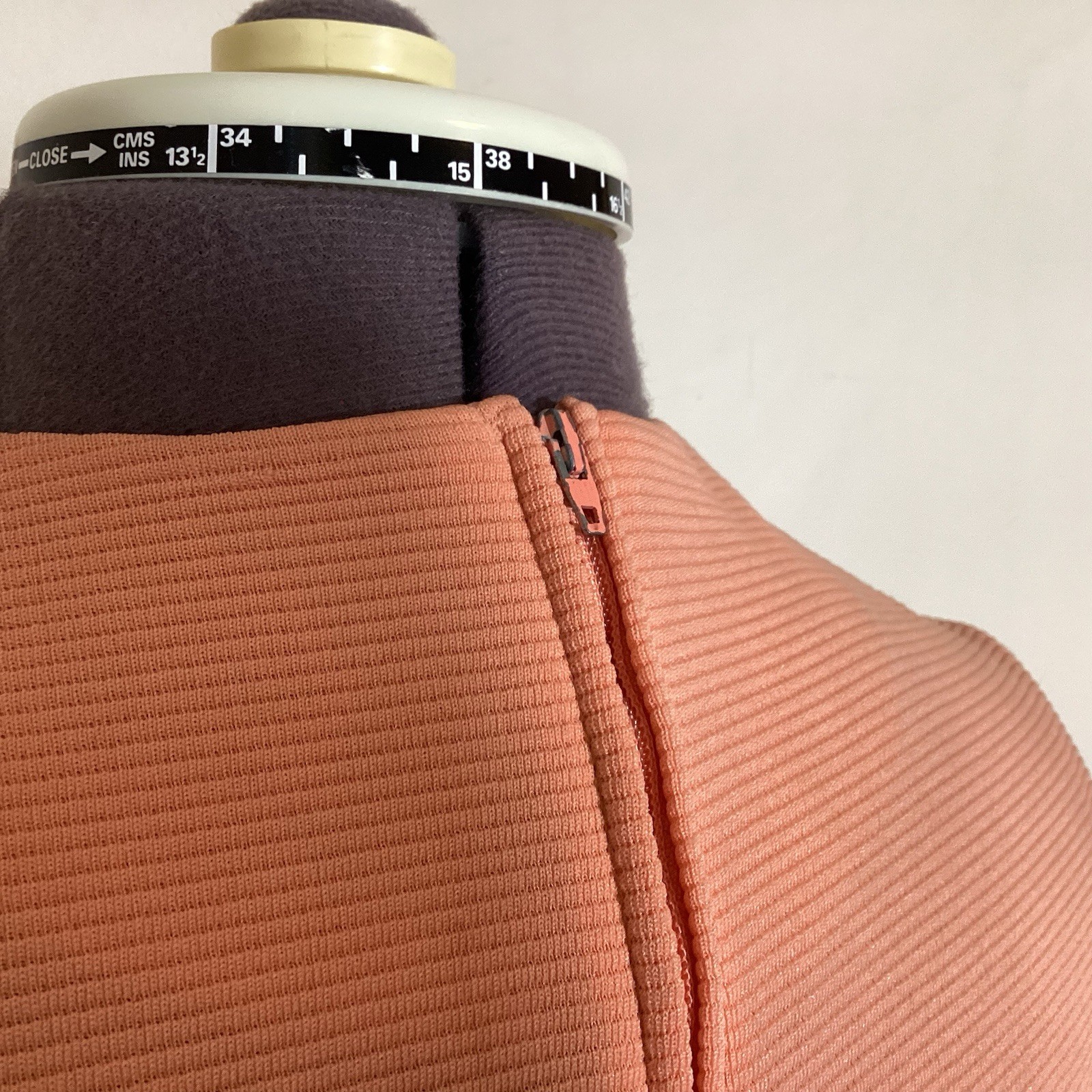 Handmade 60s Mod Retro Mini Shift Dress Size M Pink Salmon Contrast Bow Twiggy