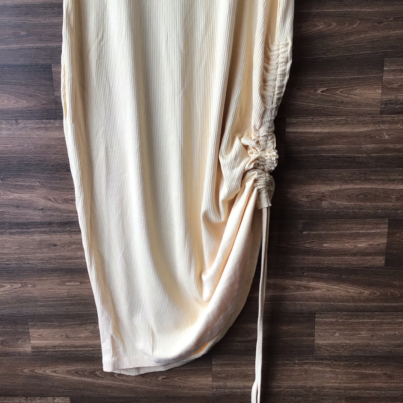 Barbour Int’l Soft Yellow “Lorimer” Ribbed Jersey Midi Dress Size 14 BNWT. Read.