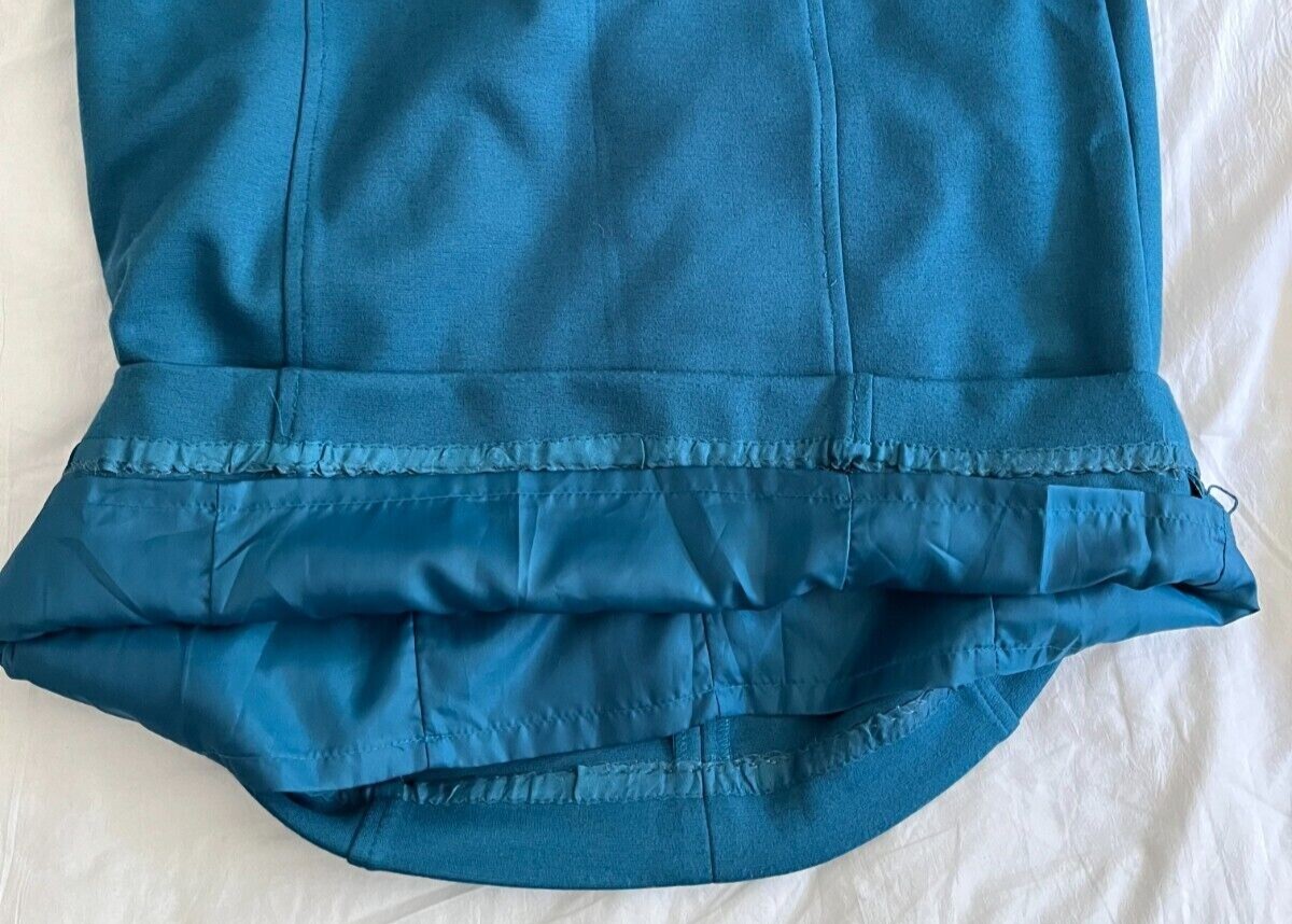 Sleeveless A-Line Sheath Dress Ruffle Neck Dress Charter Club Women Size 4 Teal