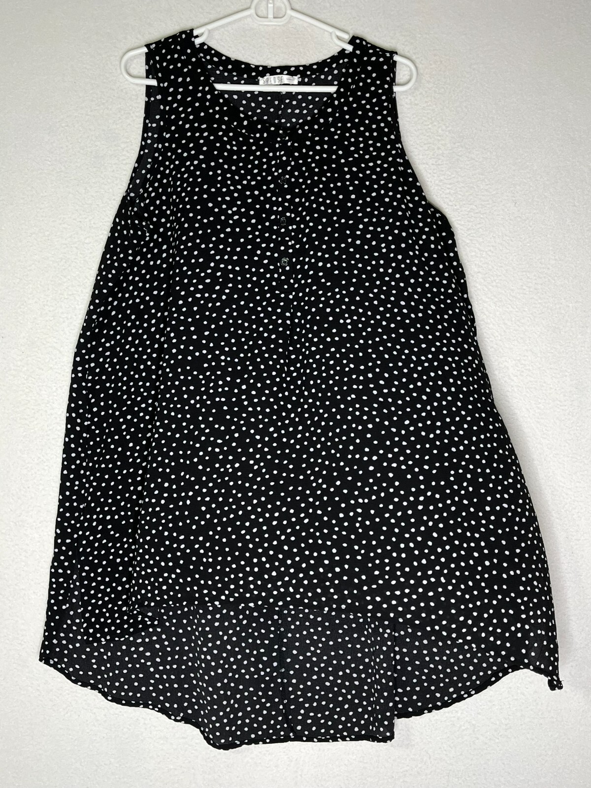 Spence Black A Line Dress Polka Dot Womens Size XL