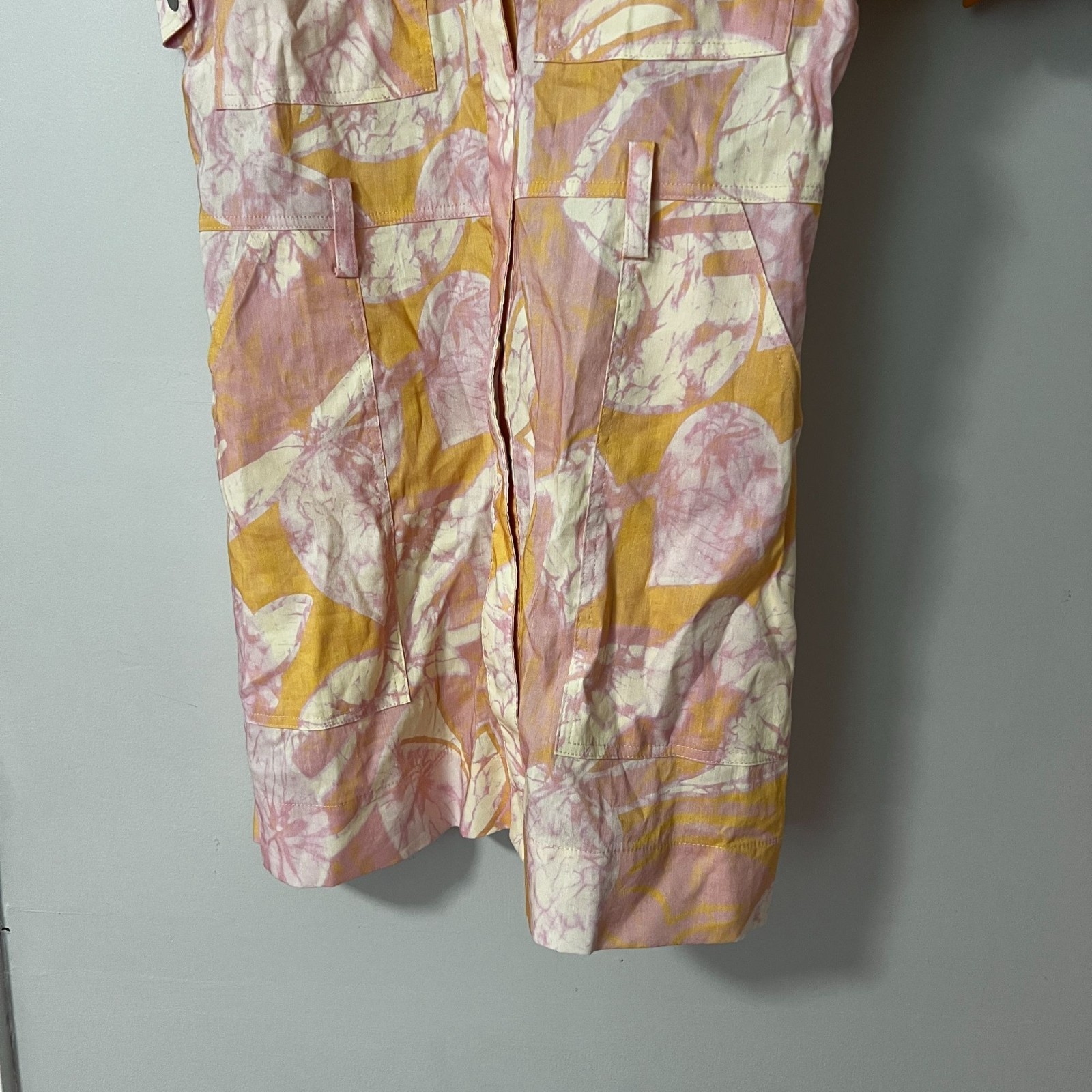 A.L.C. Womens Ava II Printed Linen-blend Mini Shirtdress Size 14 in Cumin Lilac