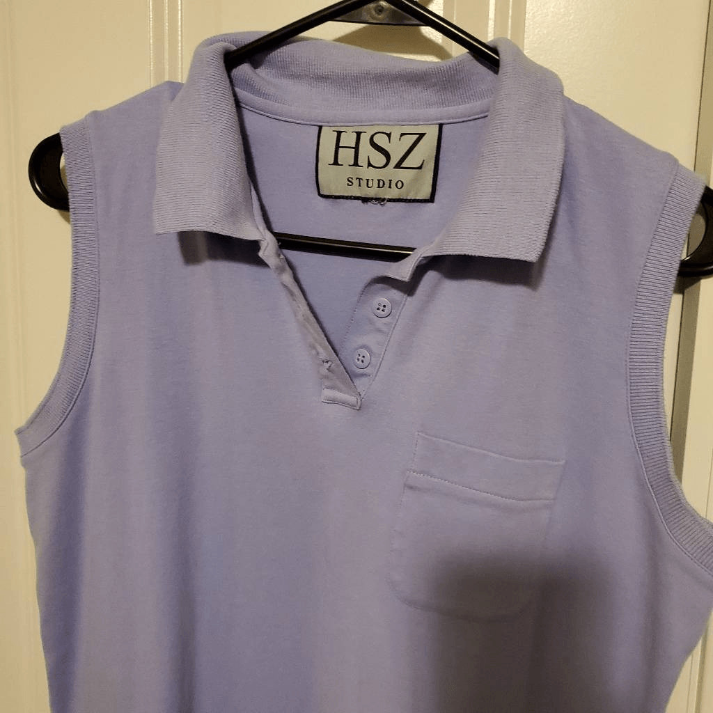 HSZ Studio Periwinkle Polo Cotton Dress – Size Medium