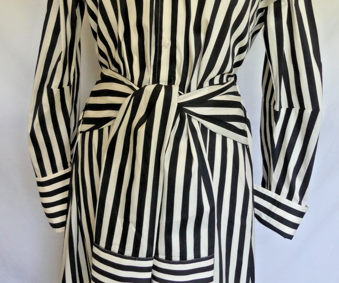 Simon Miller Maxi Inna Poplin Dress Black White Striped US Med Style # W45793170