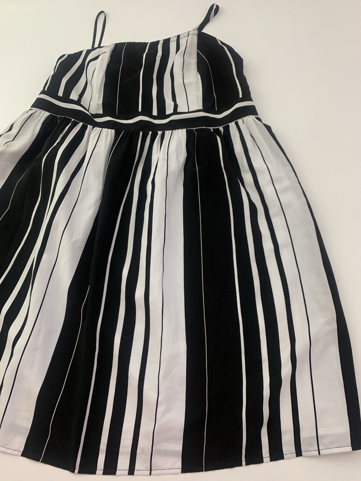 Lane Bryant Dress Spaghetti Strap Plus Sz 18 Black White Stripe Fit & Flare NWT