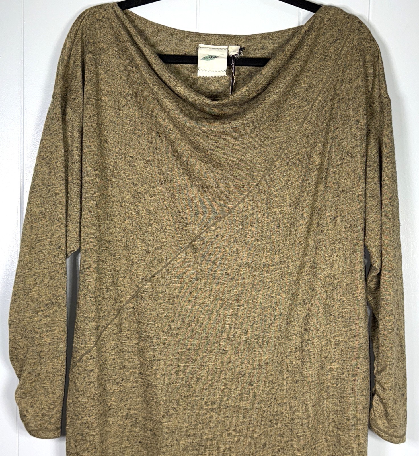 Nurture Anthropologie Sahara Beige Linen Blend Neutral Cowl Neck Tunic Dress M