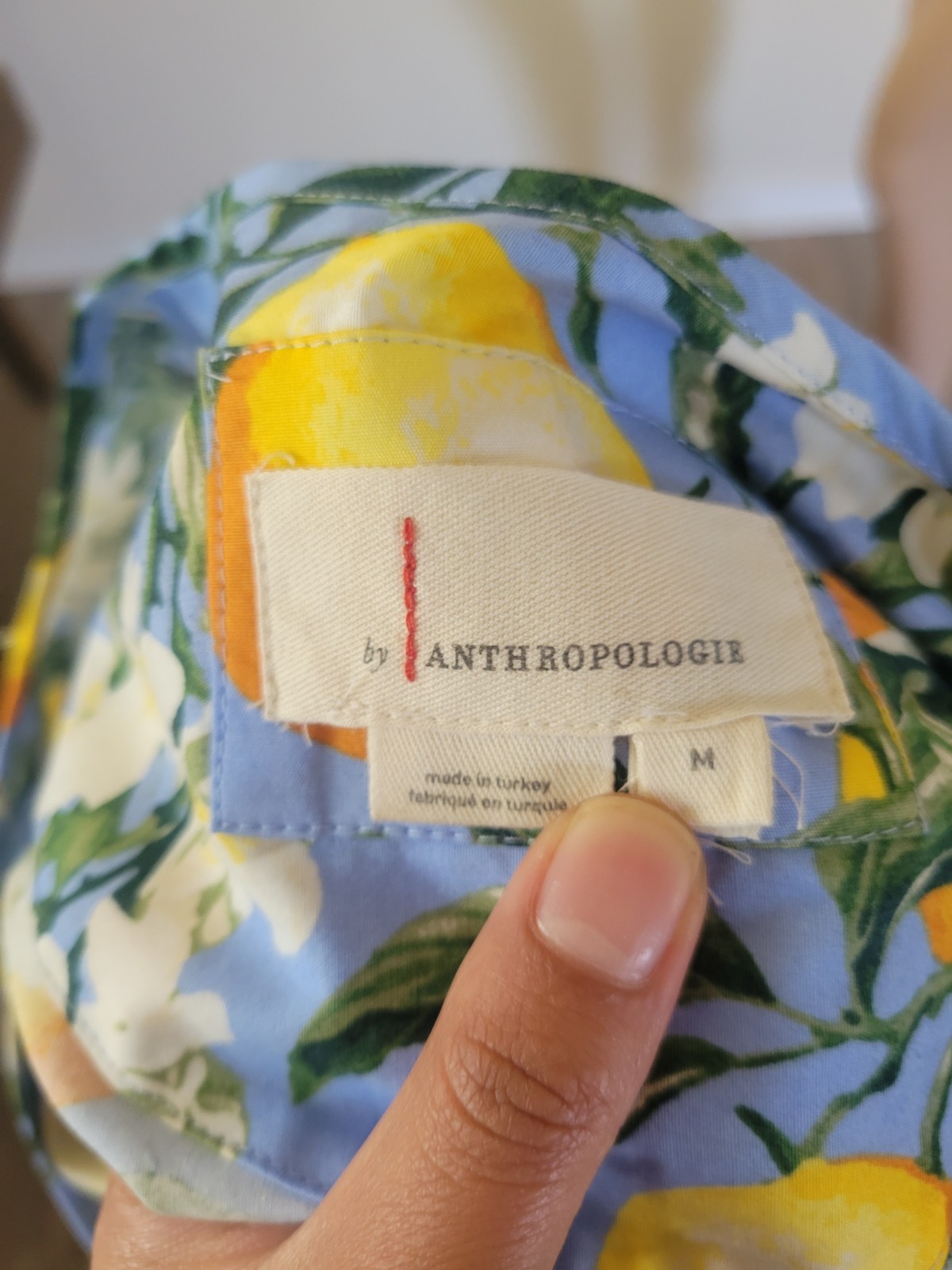 Anthropologie Somerset Lemon Print Womens Maxi Dress Medium Boho Resort Summer