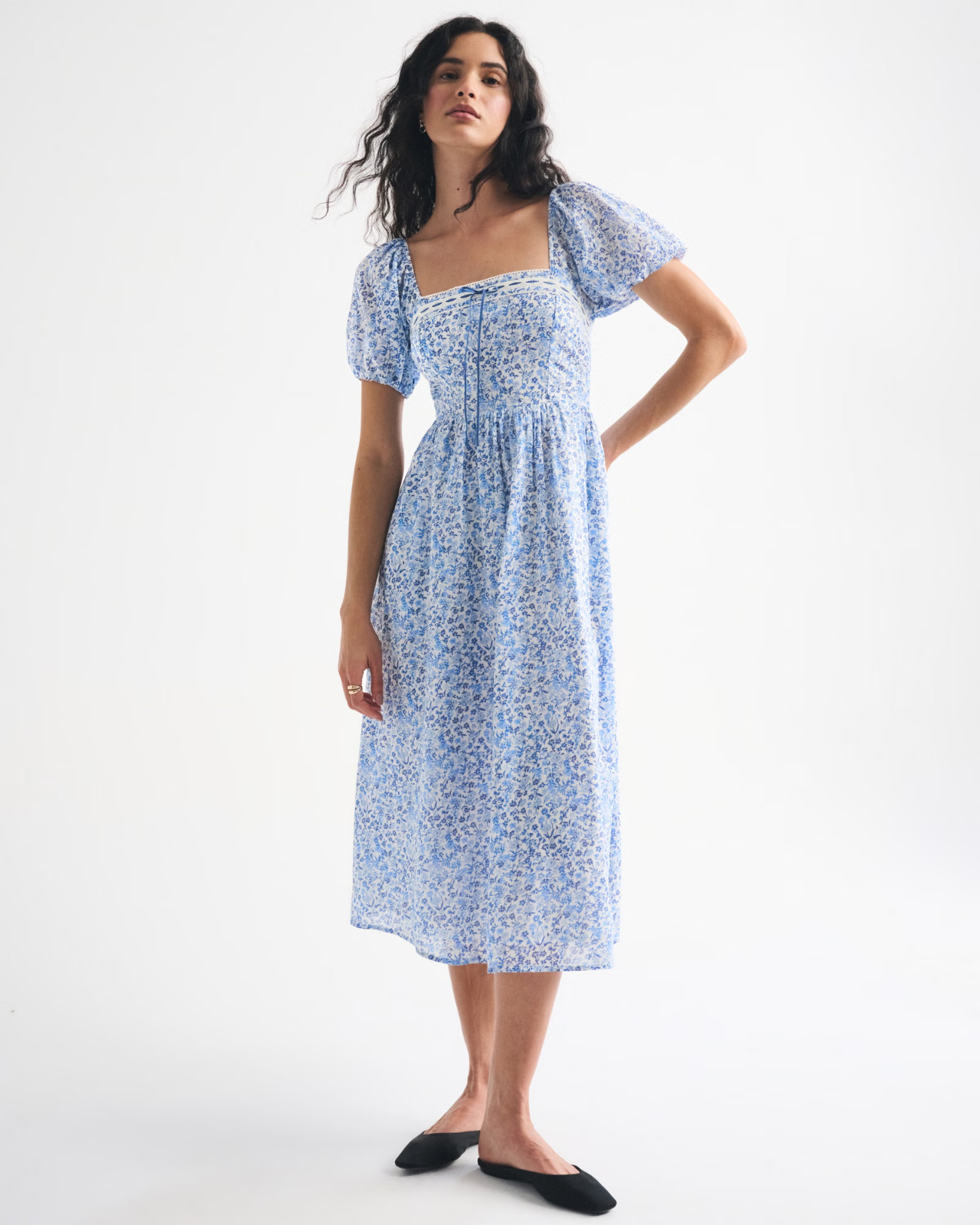New with tags Abercrombie Fitch short sleeve floral midi dress small 100% cotton