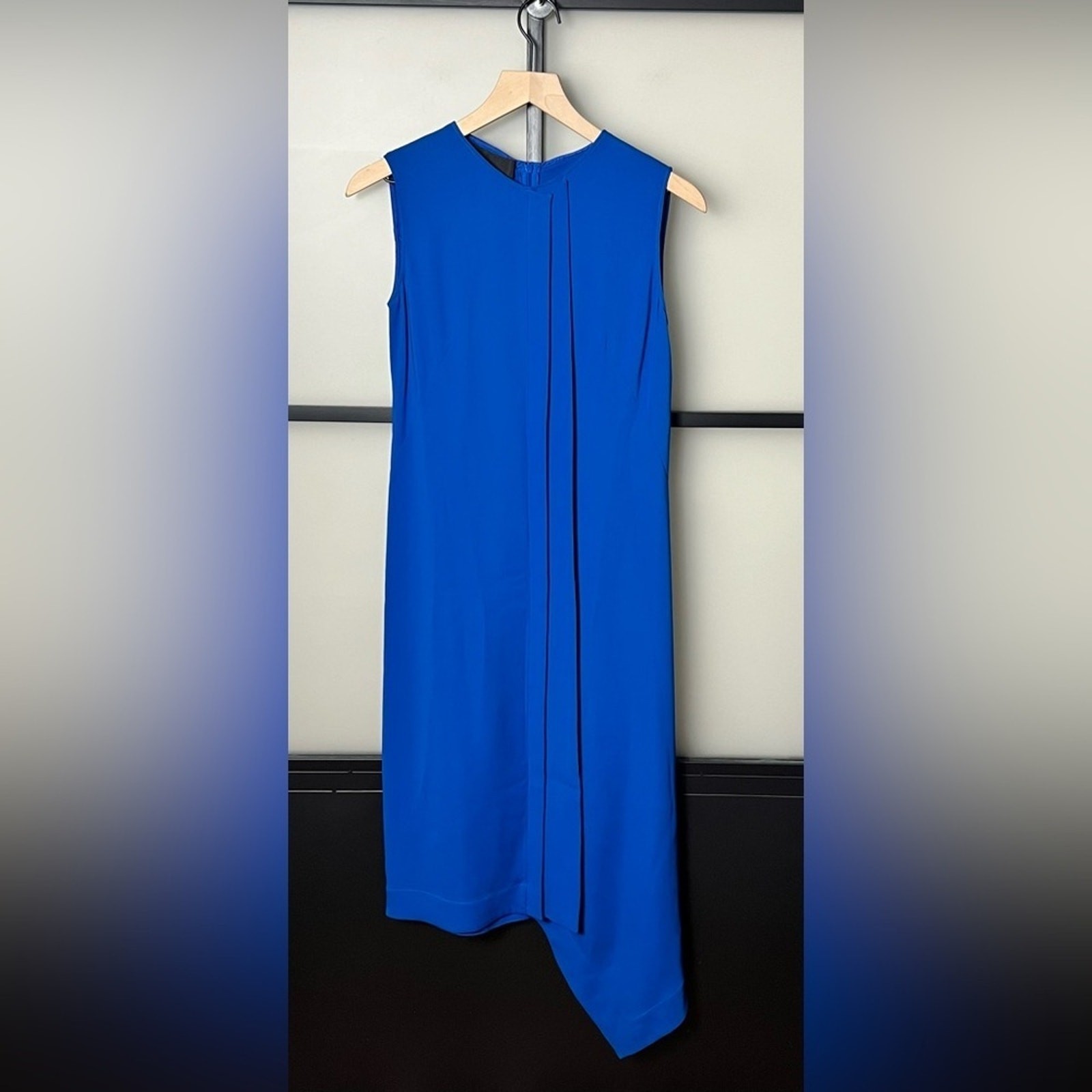 Cedric Charlier Crew Neck Dress with Pleats Size US 8