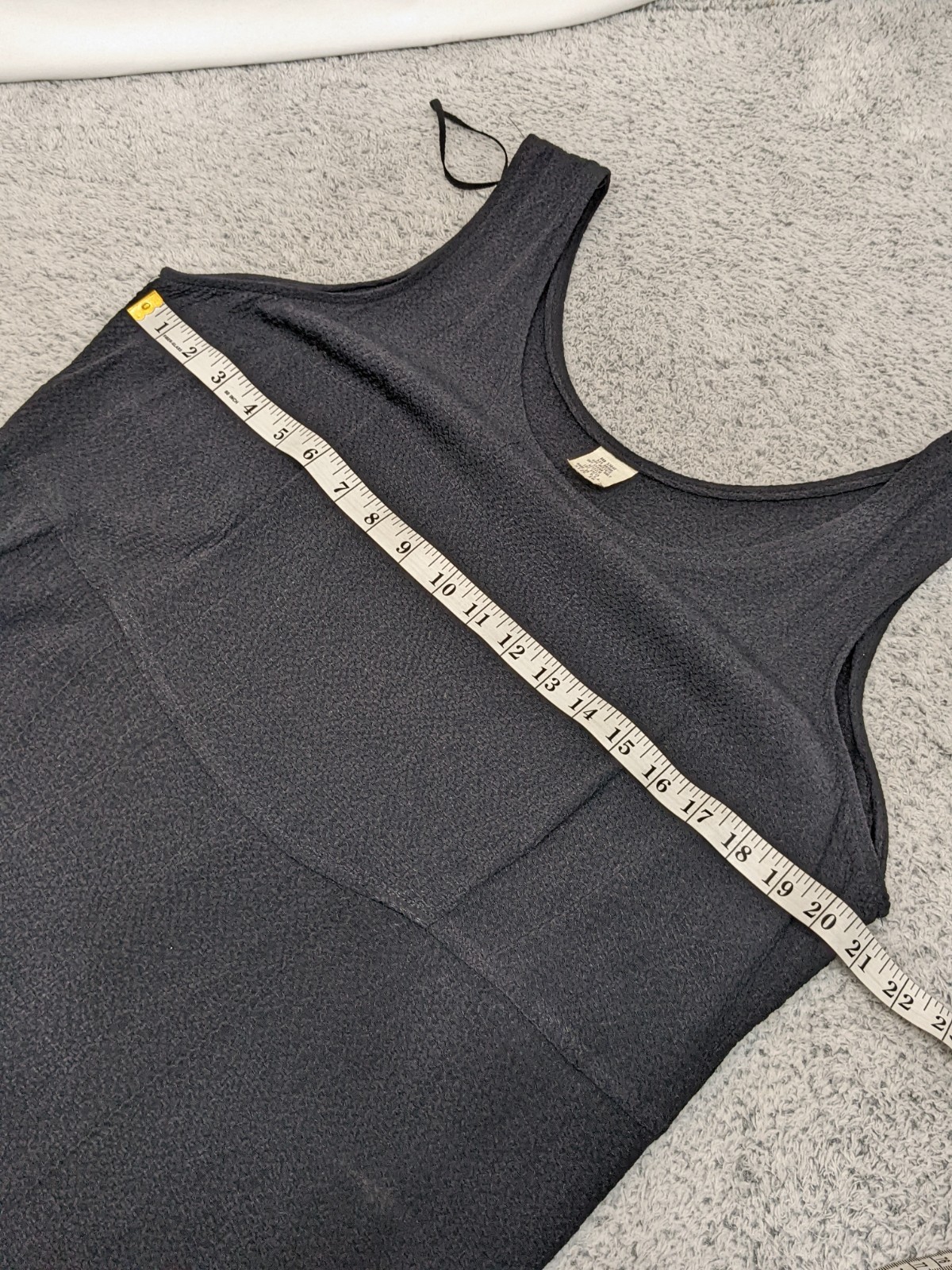 Vtg 90s Oversized Black Rayon Dress Size 16 Lagenlook Sleeveless Minimalist USA