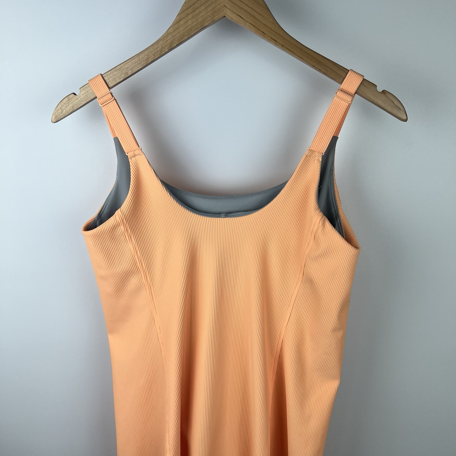 Spanx Get Moving Easy Access Straight Fit Ribbed Mini Dress Melon Sorbet Size M