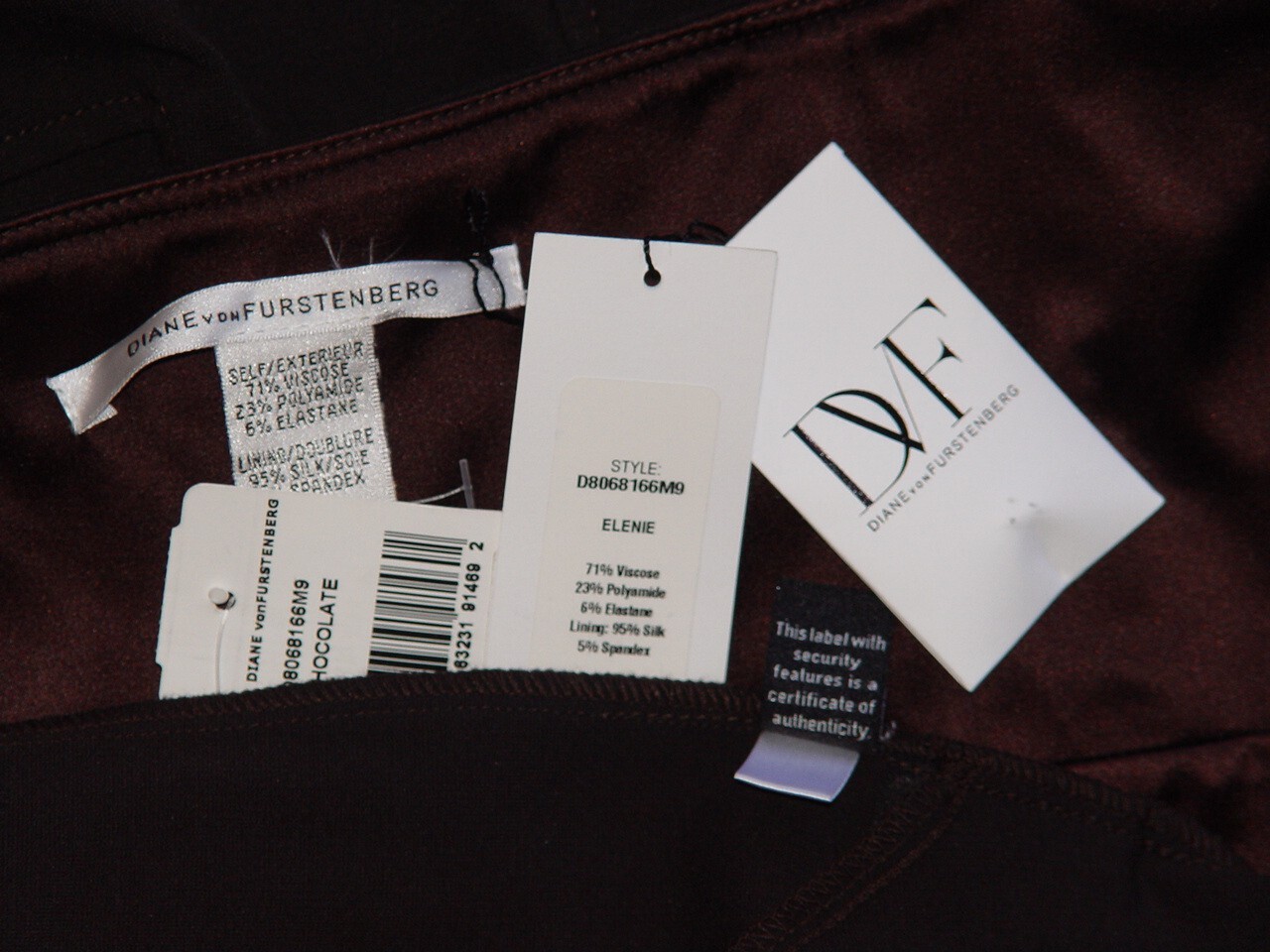 DIANE von FURSTENBERG ELENIE CHOCOLATE SUITING DRESS – US 4 – US 8
