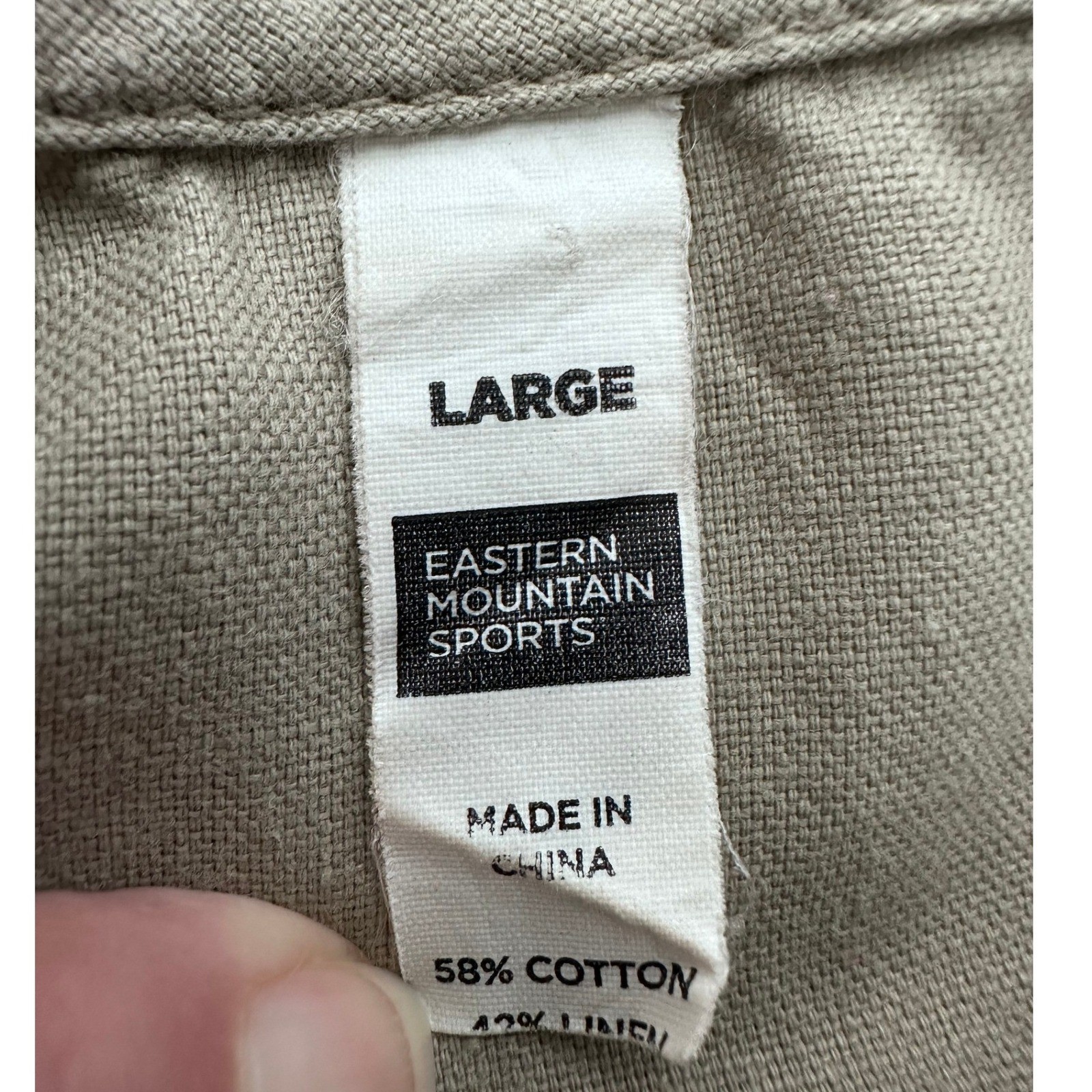 Eastern Mountain Sports Dress Large Tan Linen Blend Sleeveless Safari Minimalist