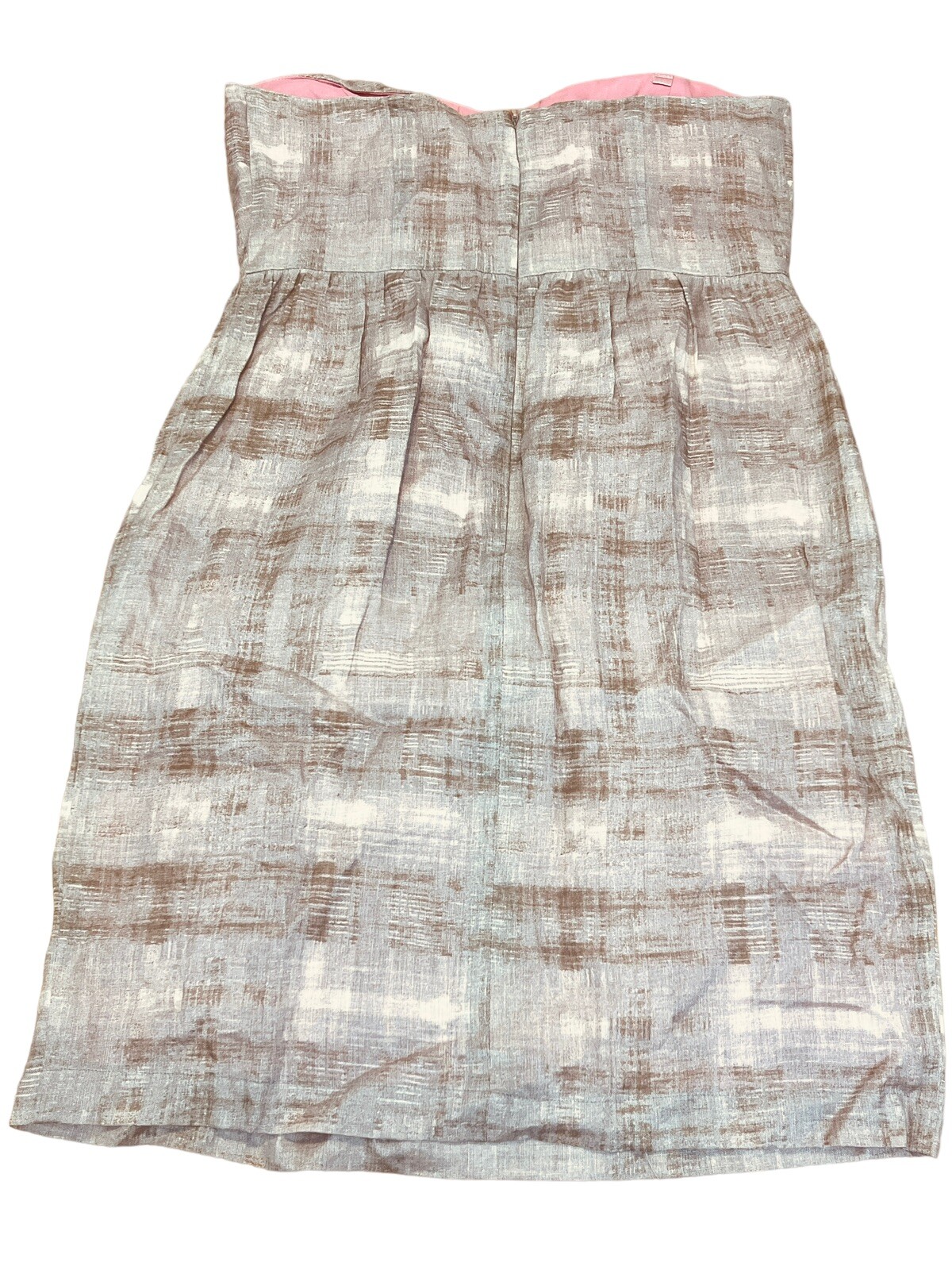 Ann Taylor Loft Dress Size 6 Removable Thin Straps Linen Cotton Beige Stripe NWT
