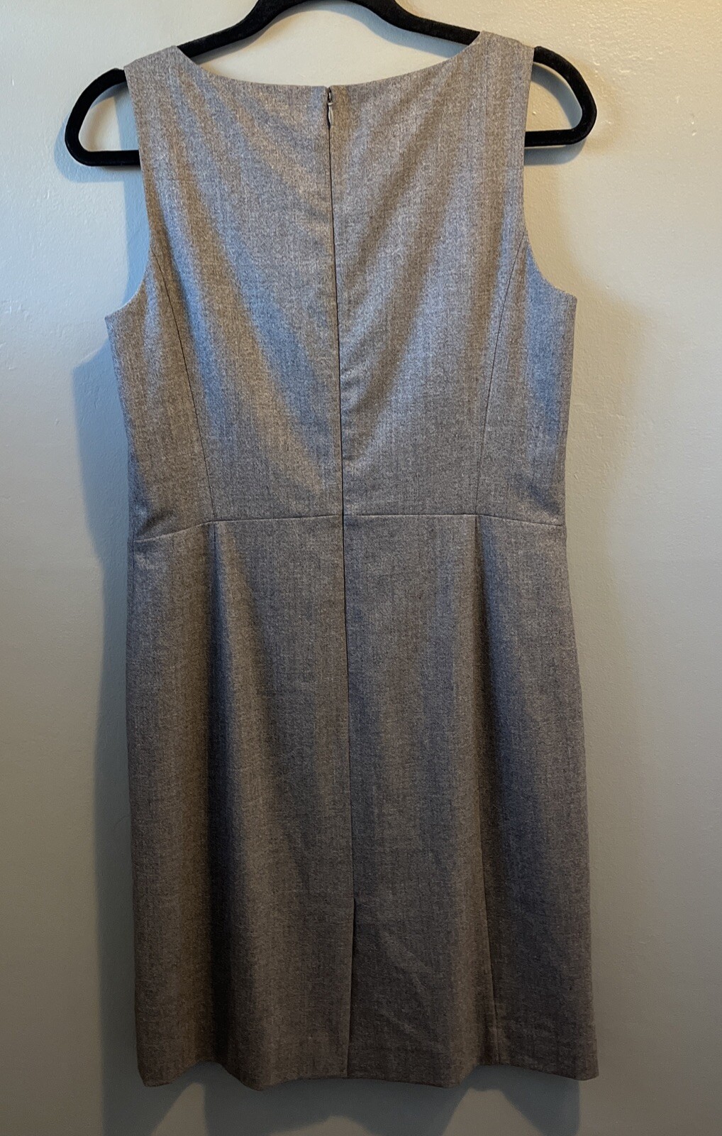 Ann Taylor Wool Blend Seamed Shift Dress Womens 8 Lined Sleeveless Brown