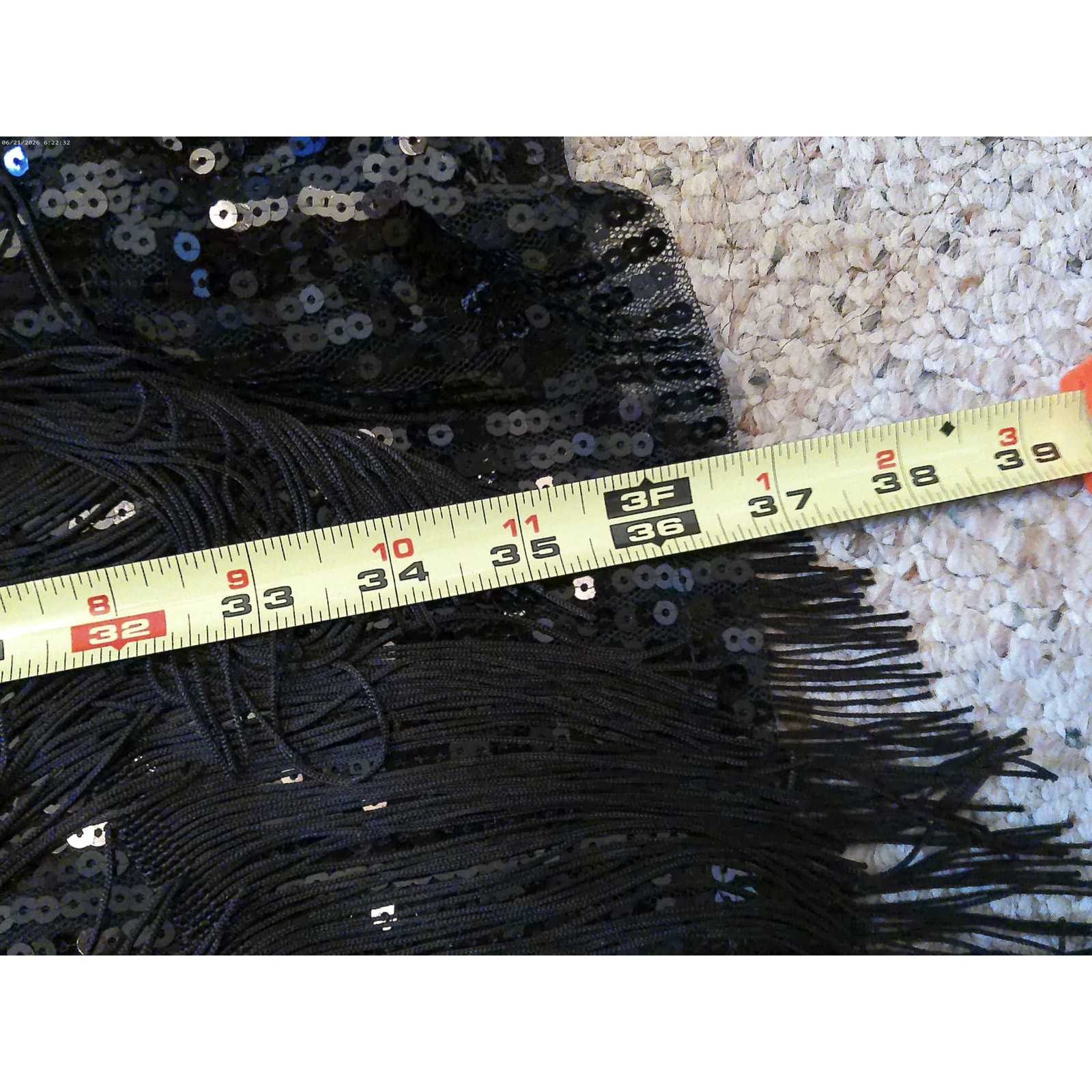 Vintage 1920s Style Black Tiered Fringe Flapper Dress Spaghetti Strap Cocktail