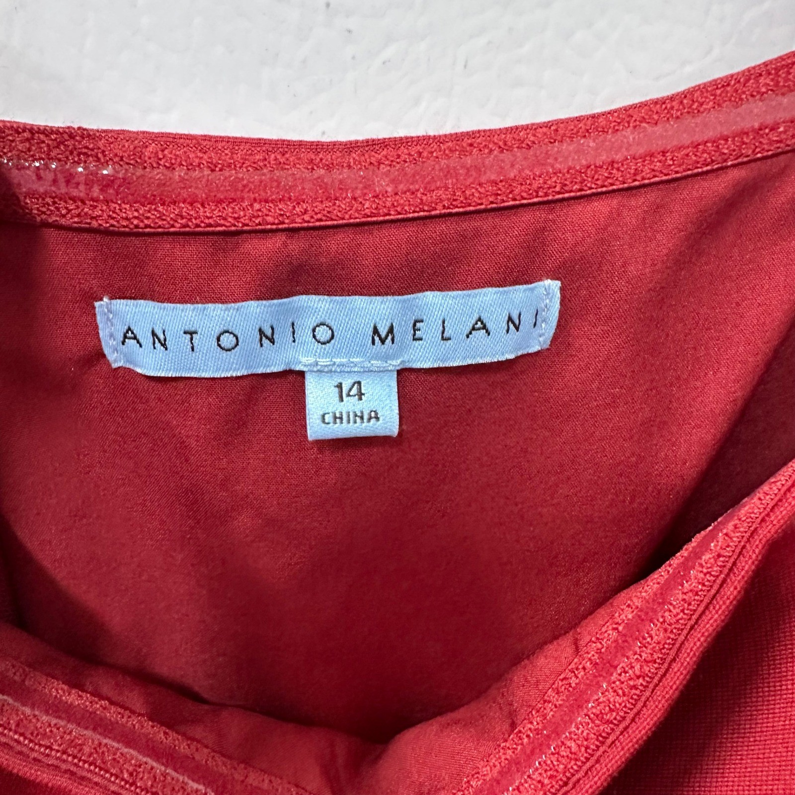 Antonio Melani Womens 14 Isa Dress Cranberry Red Off The Shoulder Old Money Chic