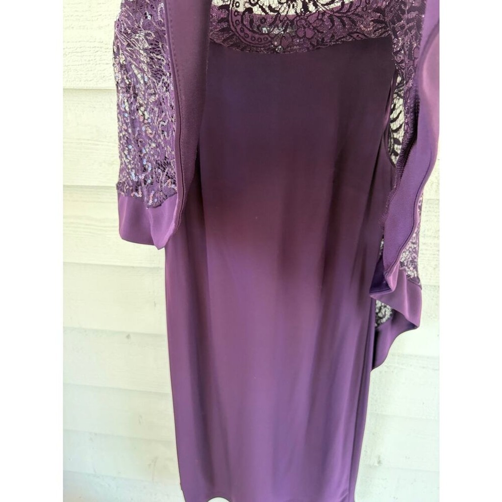 Roz & Ali Purple Sequined Midi Dress