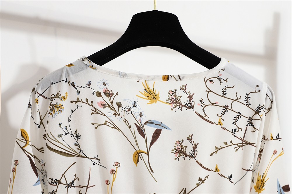 Spring summer Women Maxi dress Long sleeves Printed–M–Chest: 40 inches