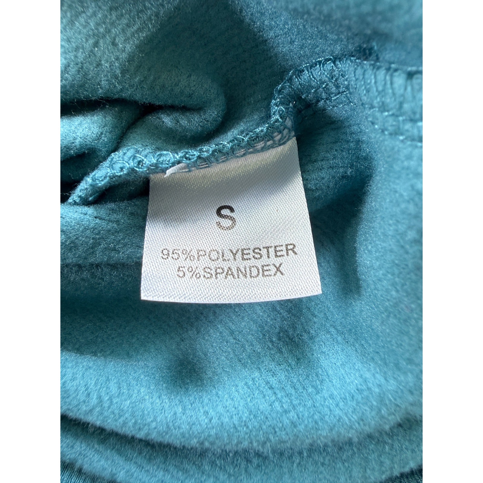 Vichyie Ribbed Bodycon Mini Dress Size S Teal Blue Long Sleeve Square Neck