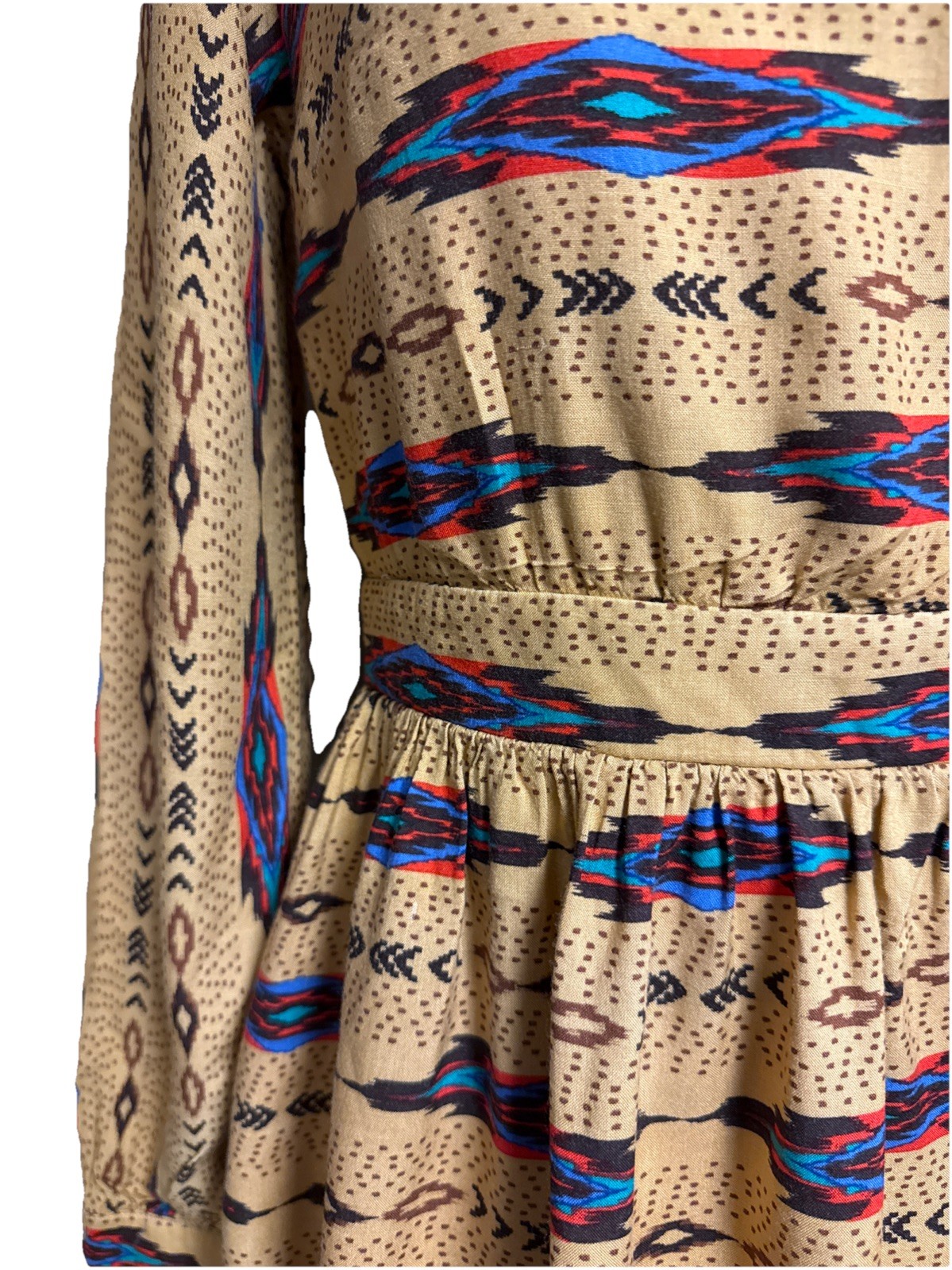 Freeway Vntg Boho Dress Side Zip Size S Style#8418A Pit To Pit 17.5”L 34”anthrop