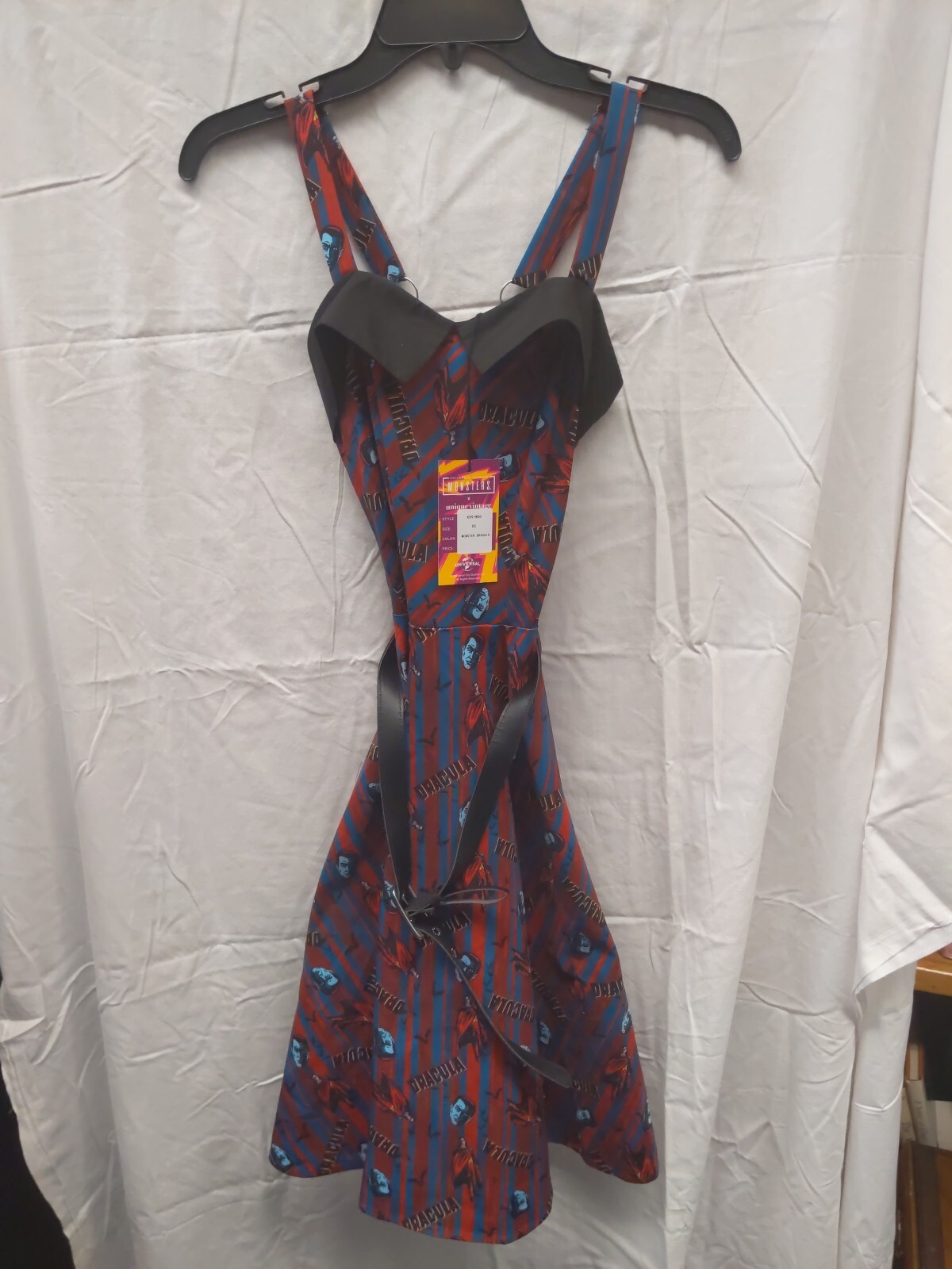 Unique Vintage X Universal Monsters DRACULA Print Dress XS PETITE HALLOWEEN