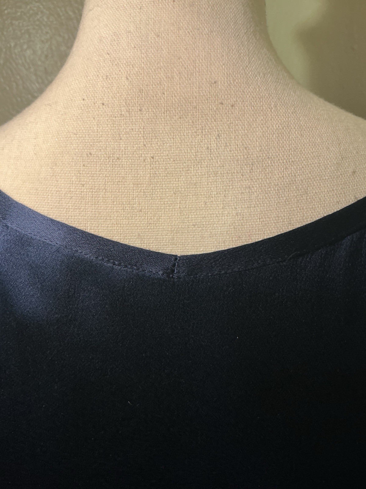 Eileen Fisher 100% Silk Shift Dress Blue Cap Sleeve Pockets Women’s Medium