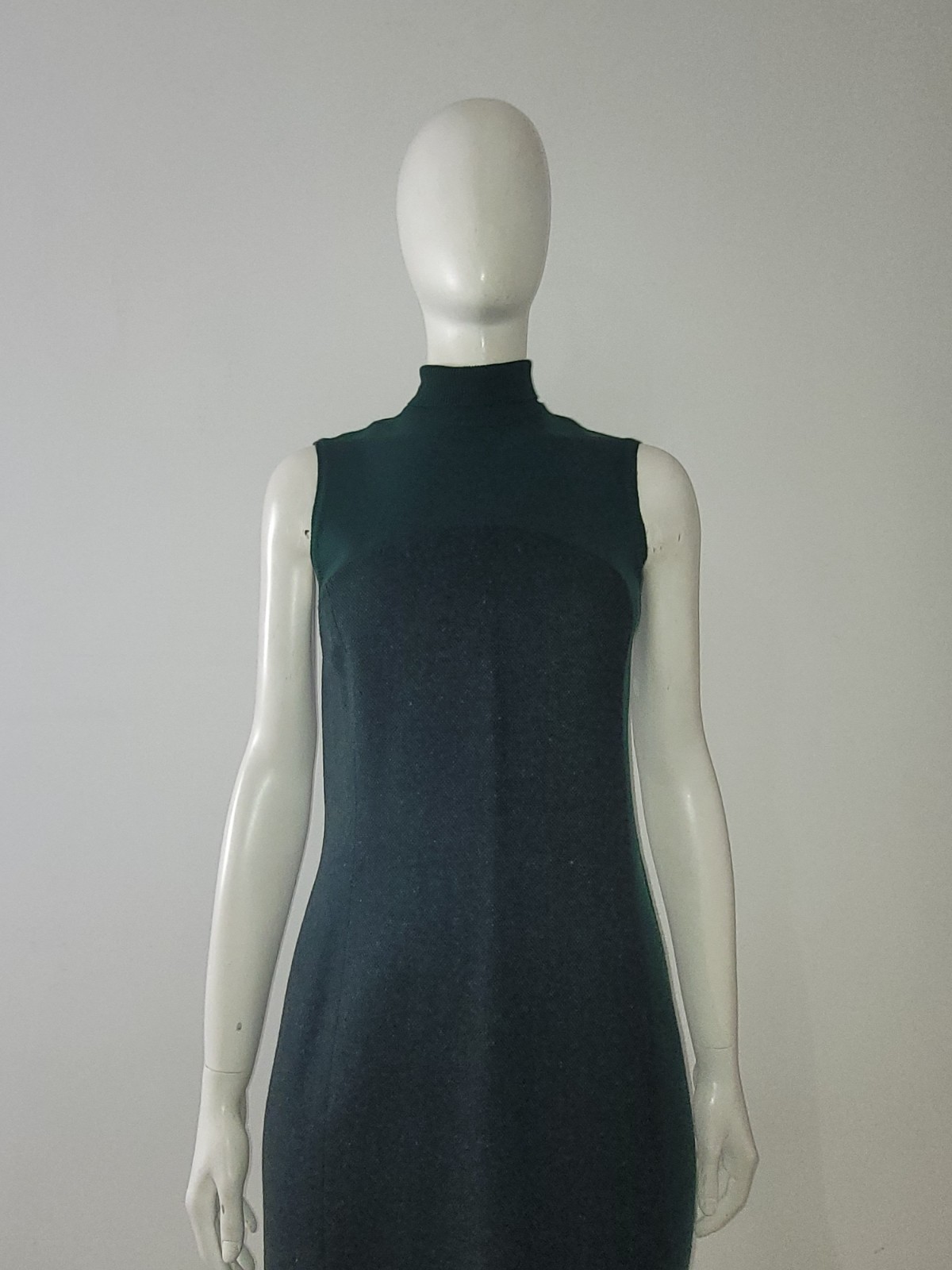Istante Versace Green Tweed Dress UK 8 10 EU 36 38 Wool Blend Pencil Fitted