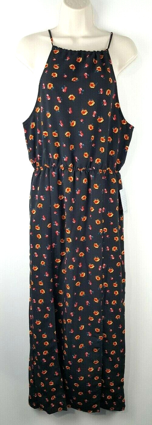 NWT Velvet Torch Women’s Sleeveless Floral Maxi Dress Sz XL Slit Leg 100% Rayon