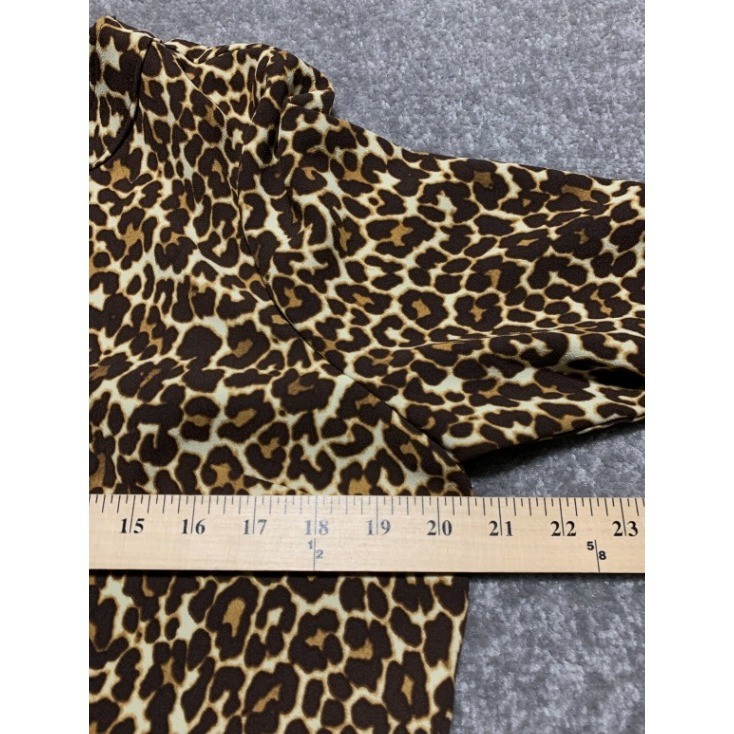 J.Crew Leopard Print Long Sleeve Shift Dress K2150 Brown Tan Womens 12