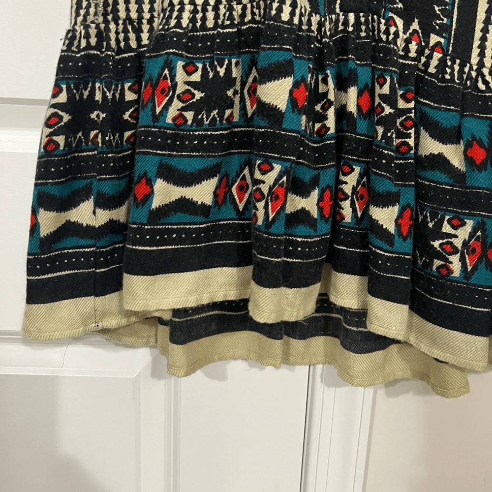 Free People Multicolor Bow and Arrow Boho Henley Dress Size XS $128