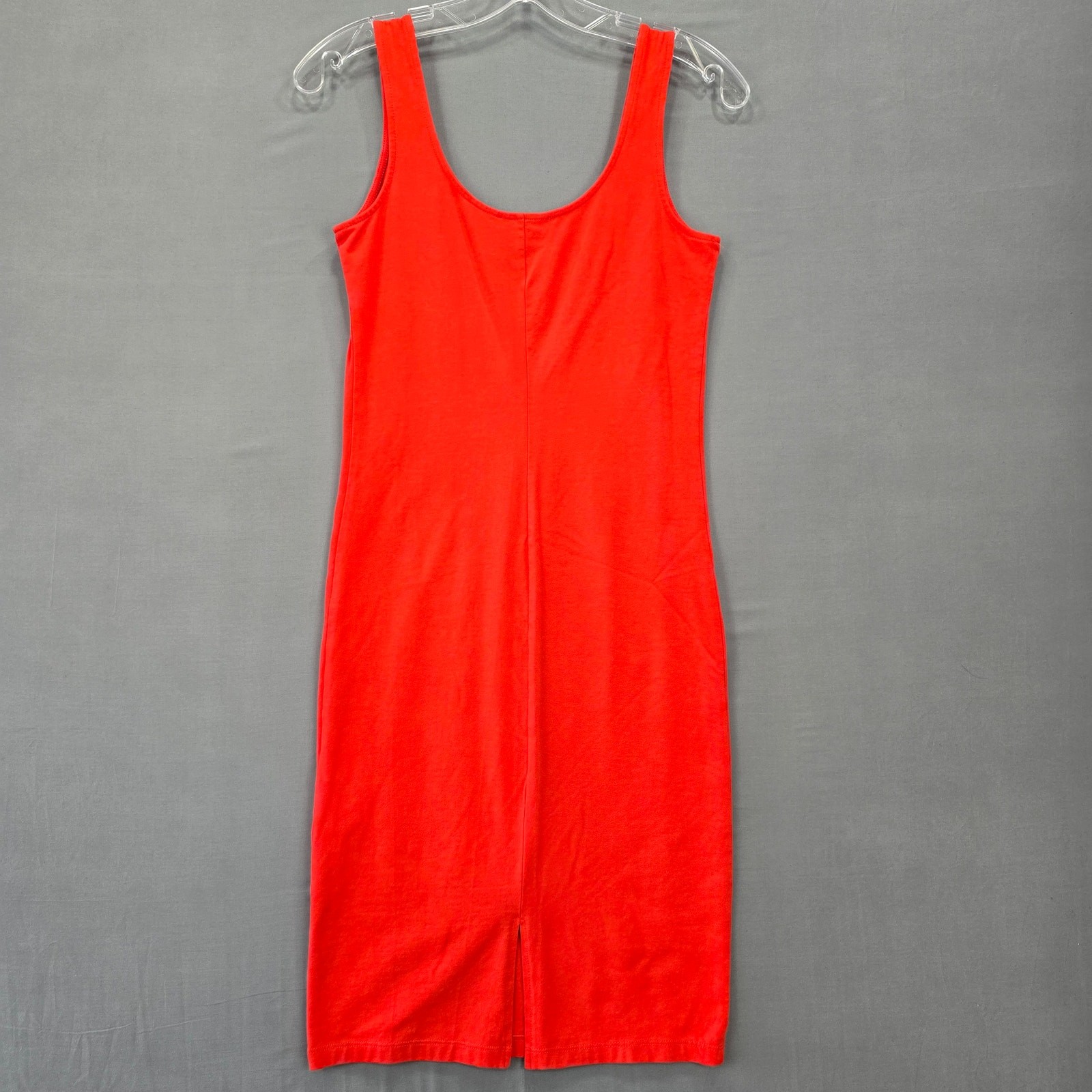 Forever 21 Orange Midi Dress Bold Bodycon Sleeveless Scoop Shift Womens Size S