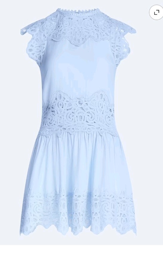 Xhilaration Women’s XL Blue Solid Lace Round Neck Sleeveless Lined Maxi Dress