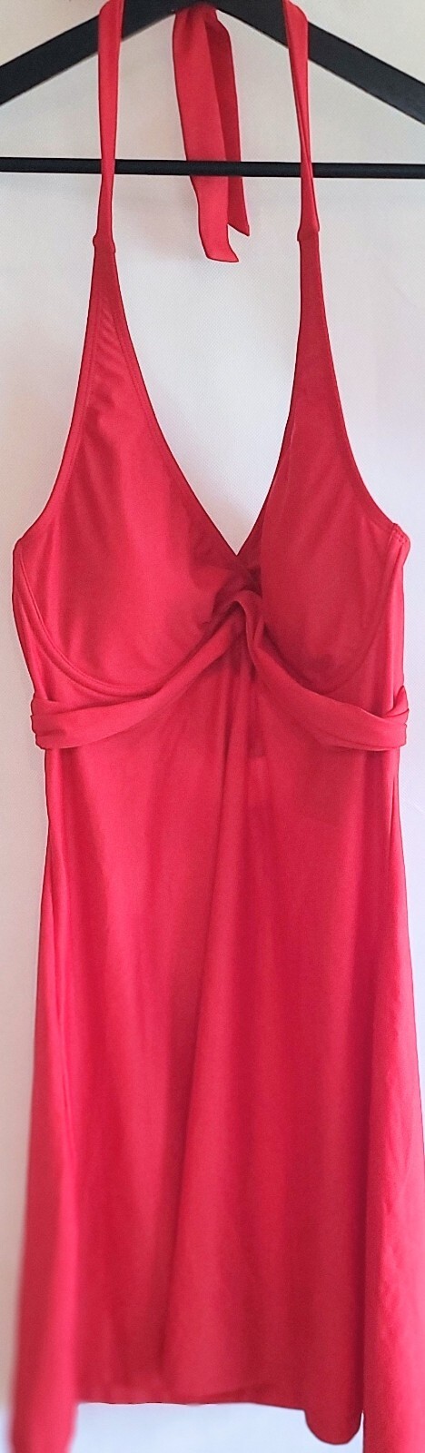 Athleta Womens Size 34D/DD Halter Built In Bra Beach Sundress Red NWT
