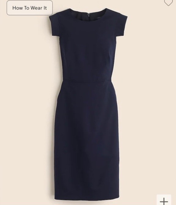 NWT J.Crew Tellegno Wool Resume Dress Navy Sz 14