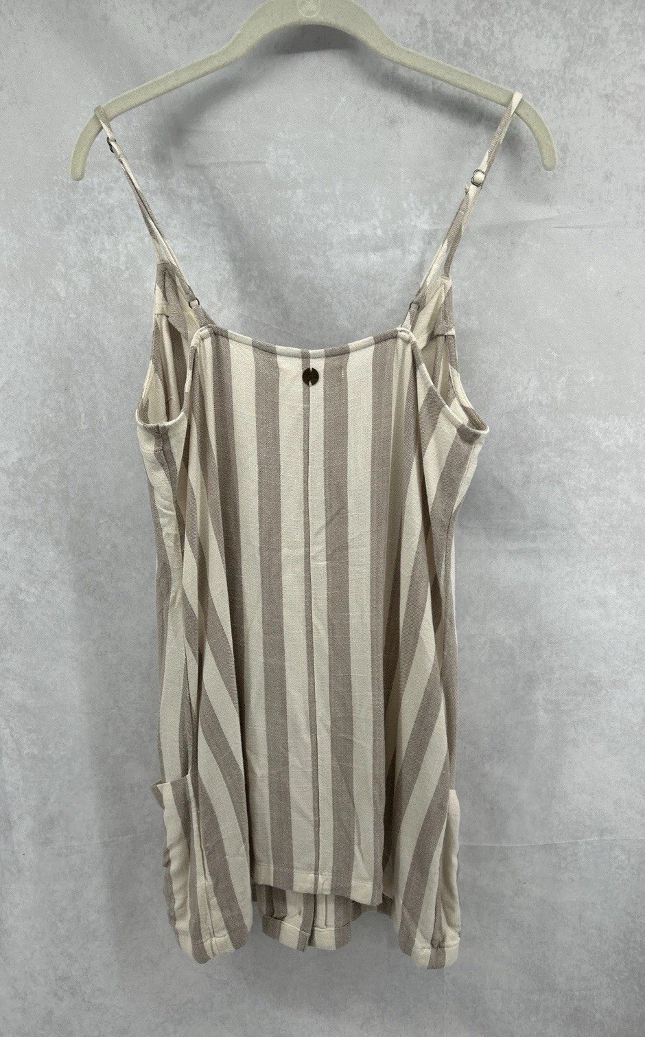 Rip Curl Oversized Resort Beach Mini Dress Sz Med Beige Lightweight Boho Hipster