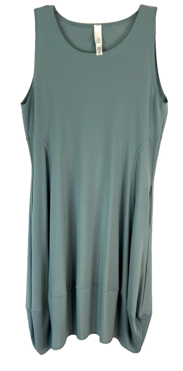 Marla Wynne Midi Dress Sleeveless Sz Medium Blue Stretch Pockets Women CB33J