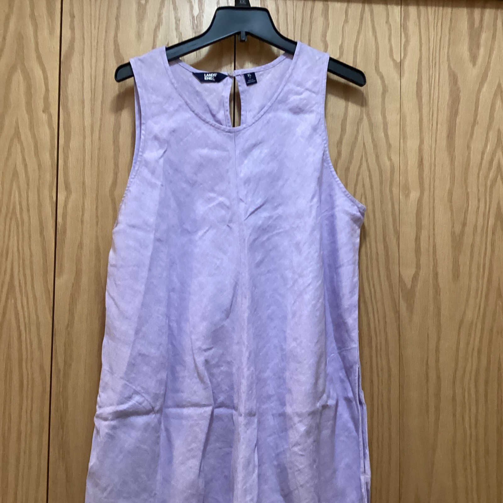 NWOT Lands End 100% Linen Sleeveless Dress Size XL Color: Lilac Purple