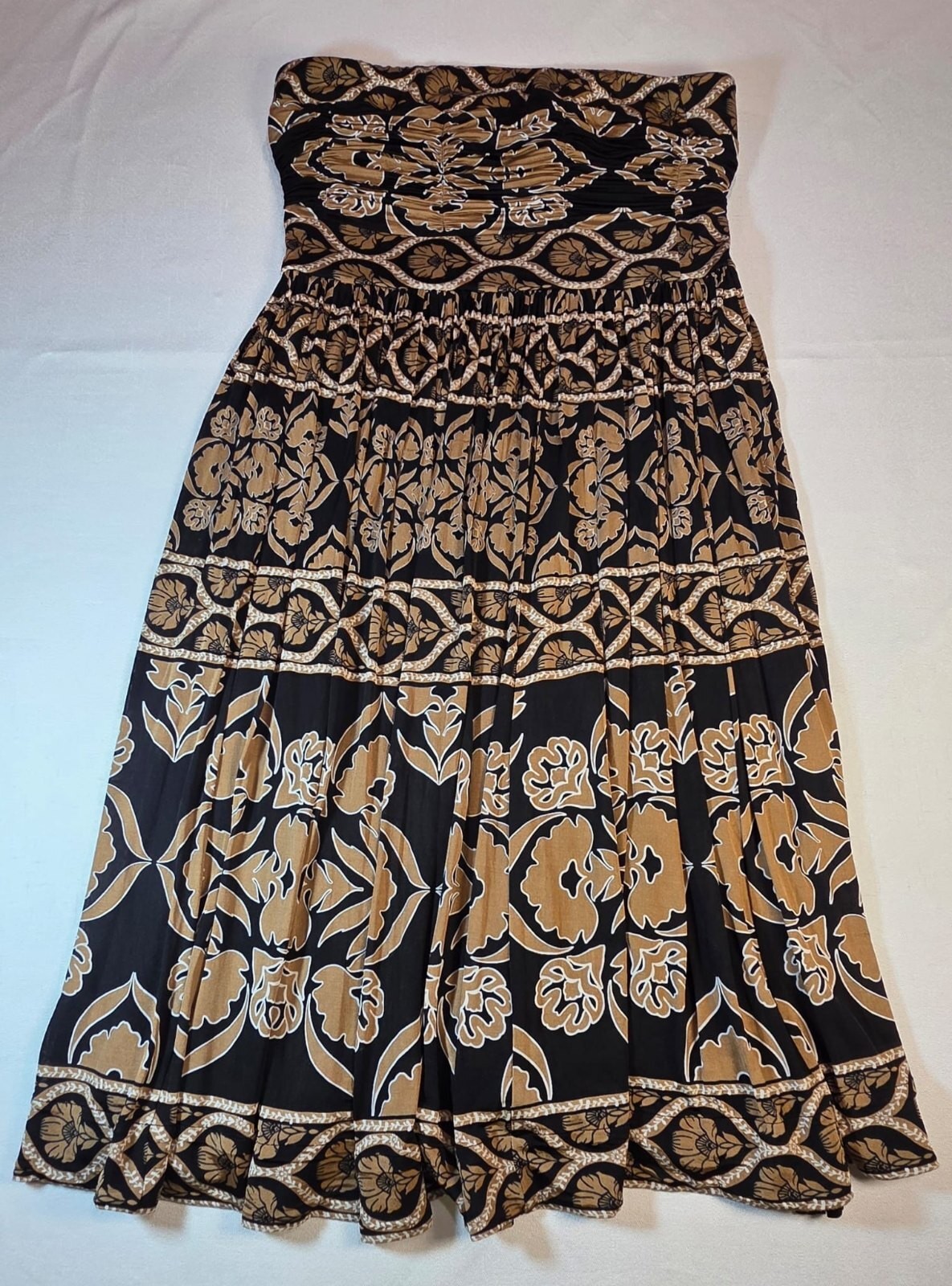 White House Black Market Strapless Floral Print Dress Size 10