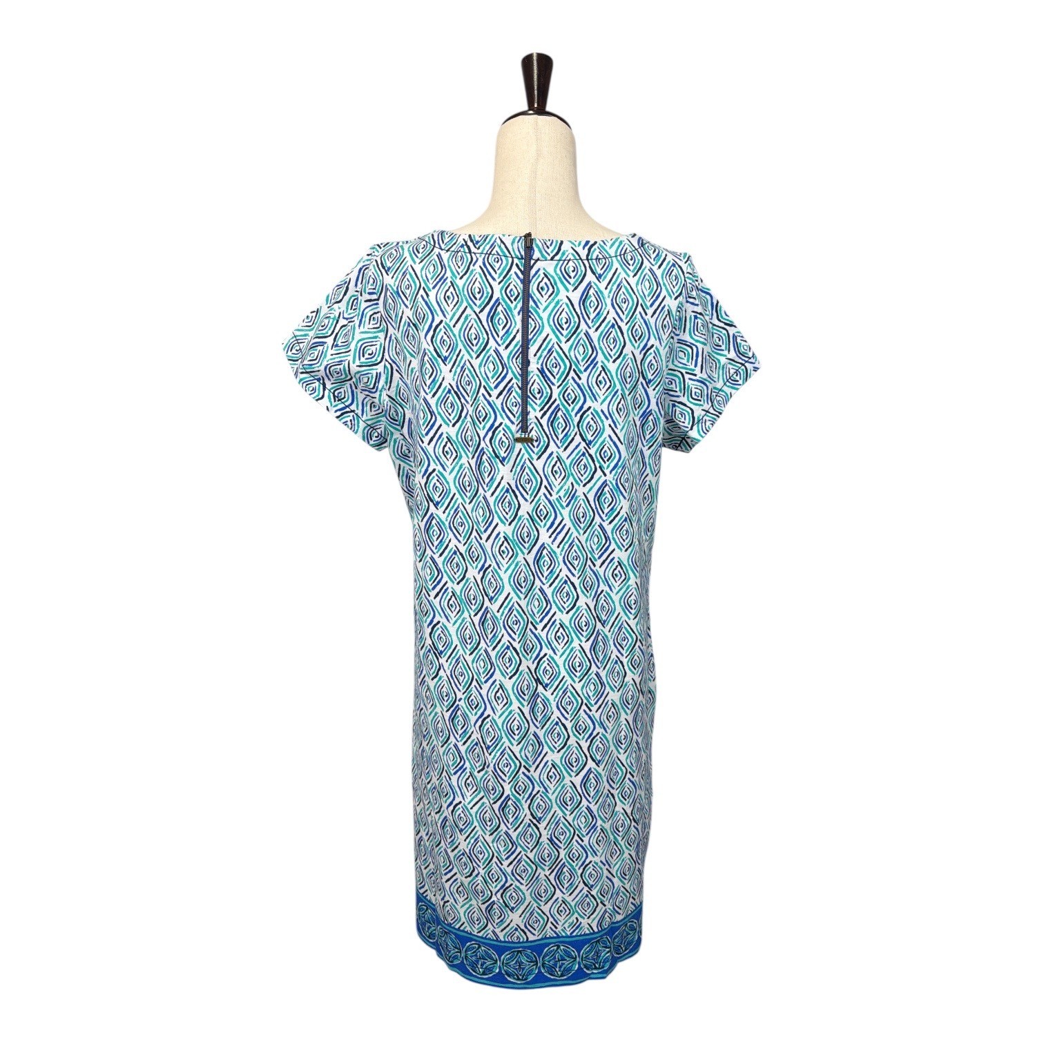 Hatley Womens Blue Shoreline Ripples Short Sleeve Dress Size Medium