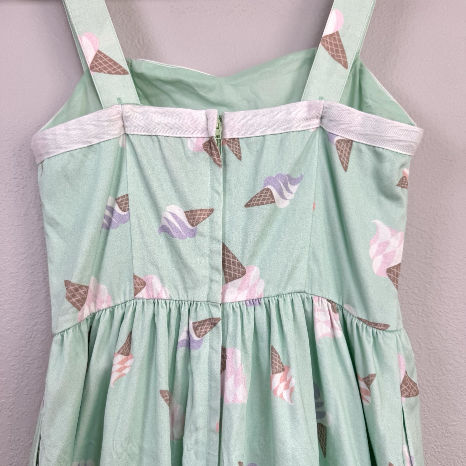 Bea & Dot ModCloth Sweetest Treat Ice Cream Cone Dress S Mint Green Pinup Retro