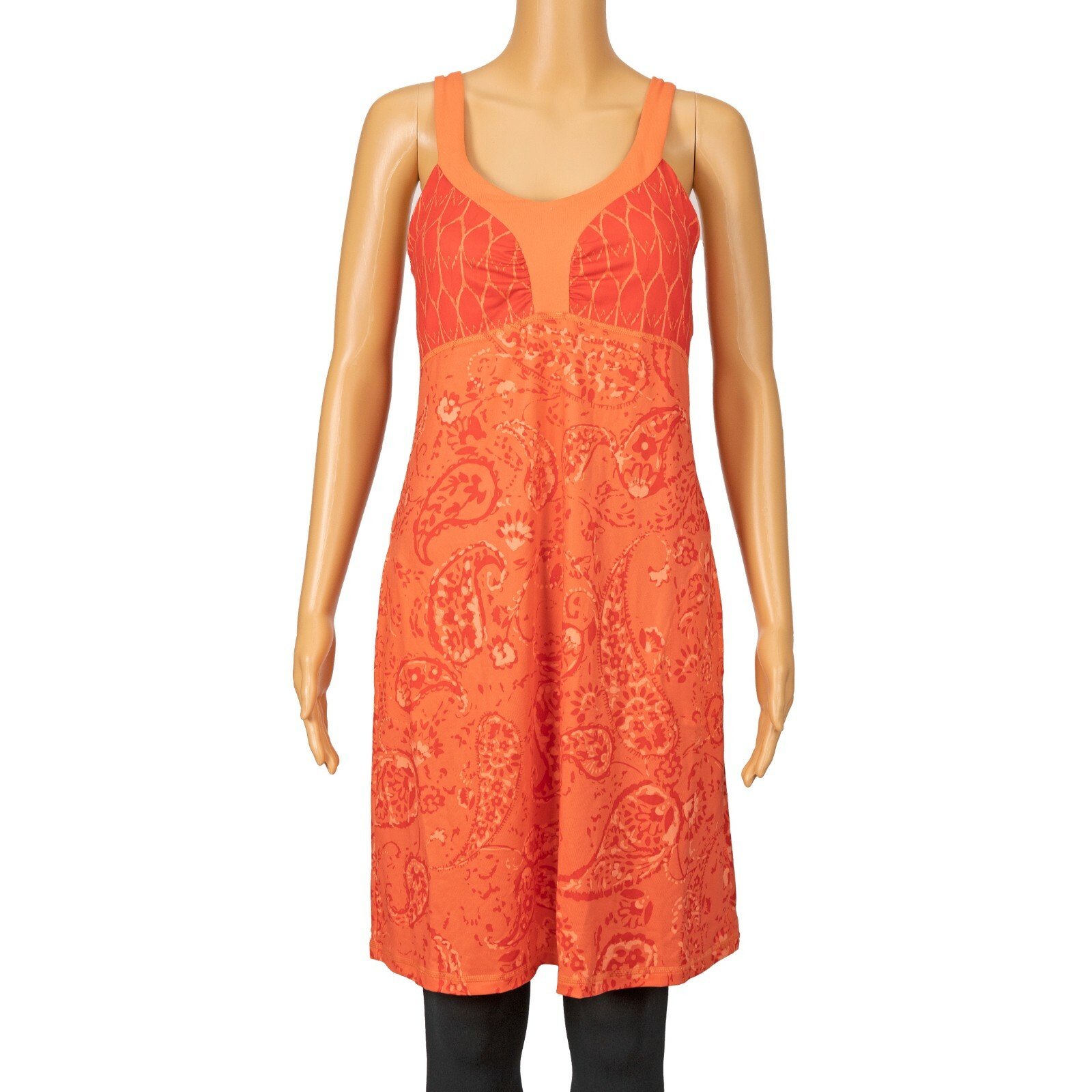 The North Face Women Cadence Dress Emberglow Orange Print Size XL 7160