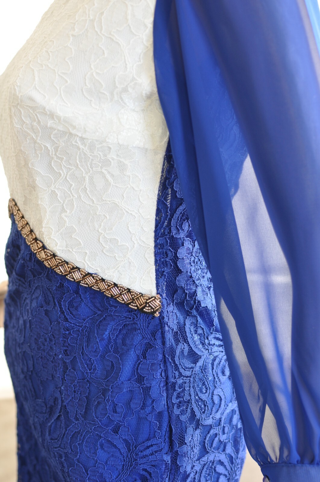 Creativity Party Cocktailkleid Spitzen Abend Kleid Royal Blau 36 bezaubernd