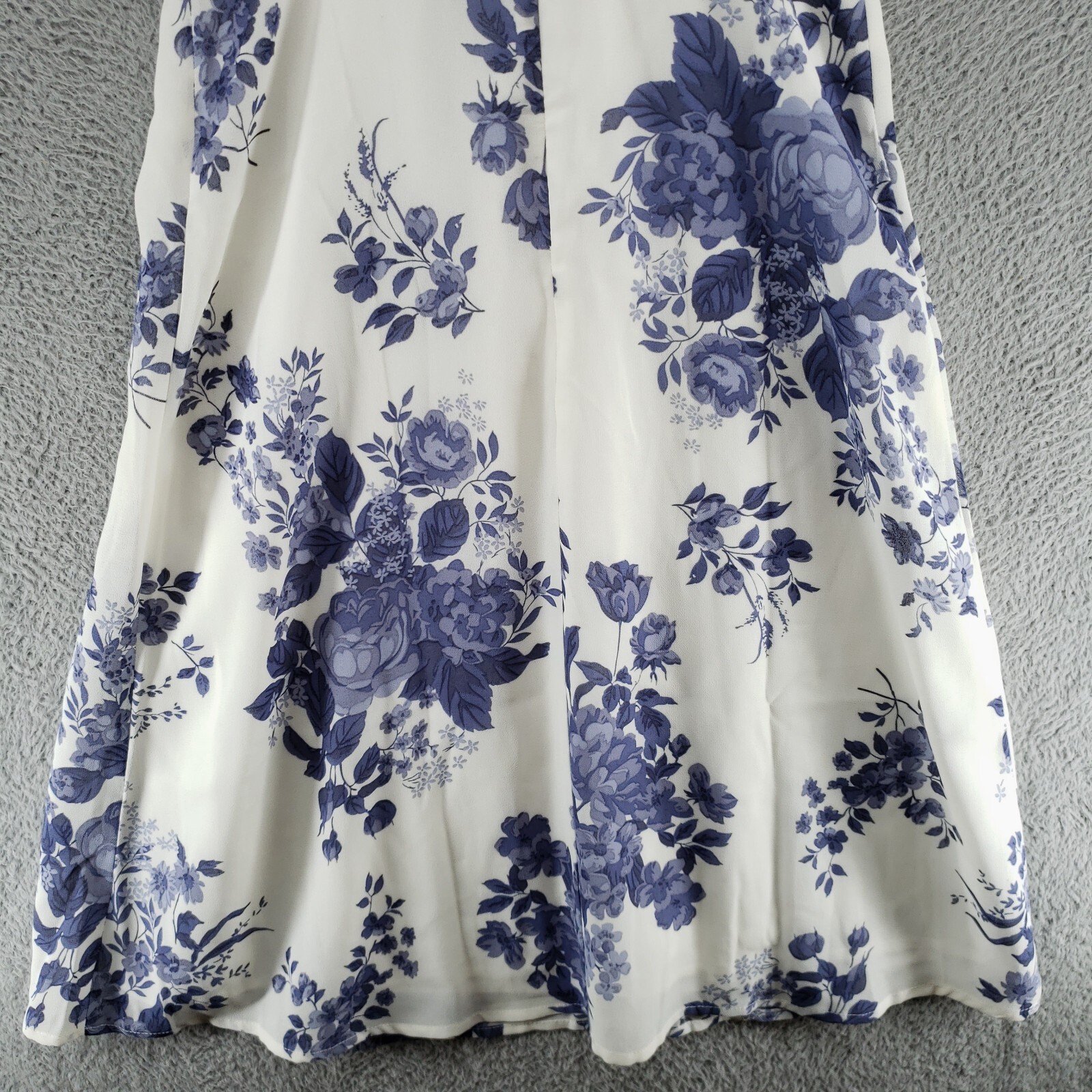 NLW Womens L Floral Pattern Strap Mini Dress Cotton White Blue