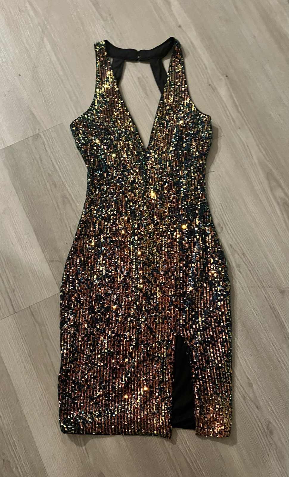 “Color Spectrum Sequin Party Dress