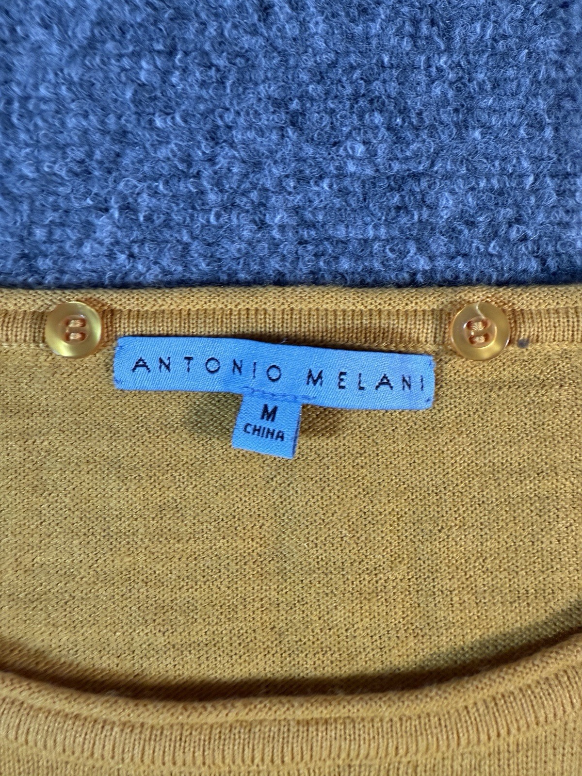 Antonio Melani , solid , Wool Dress, Medium, Wool blend, Mustard/ gold Color