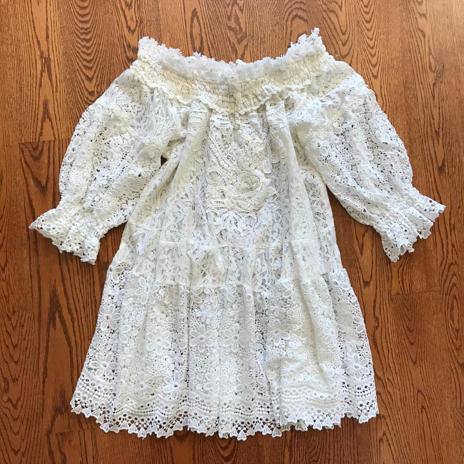 Antica Sartoria by Giacomo Cirque Lace Mini Dress Womens TU One Size White S M