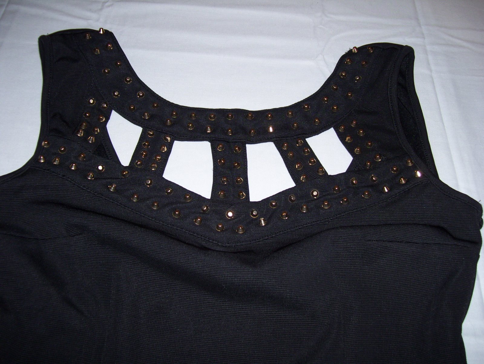 New Love Chelsey Womens Size S Black Wiggle Mini Dress Sleeveless Cut-Out Front